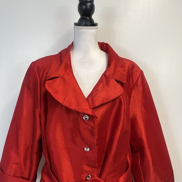 Nicolette Plus Size 24W Skirt Suit Women's Cherry Red Formal Evening Wedding - Picture 4 of 9